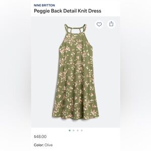 Nine Britton Olive Floral Knit Dress